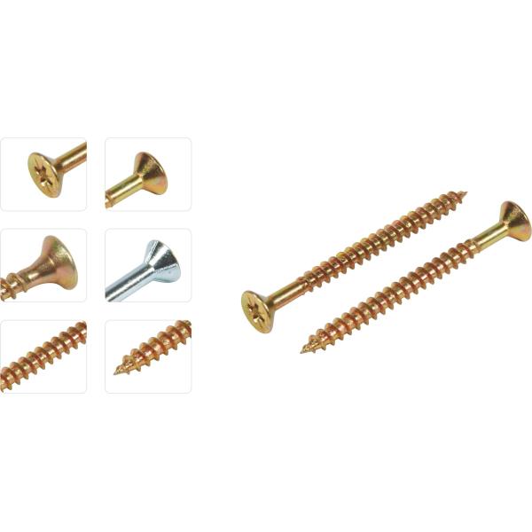 5mm Self Tapping Screws Cross Countersunk Head Chipboard For Wood Working