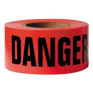 Non-adhesive Danger Tape PE Waterproof Single Side Roll Red Warning Tape