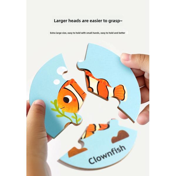 Children Puzzle Board Game Wooden Pair Animal Matching Puzzle Interactive Focus Logic Training Toy Educations Toys for Kids
