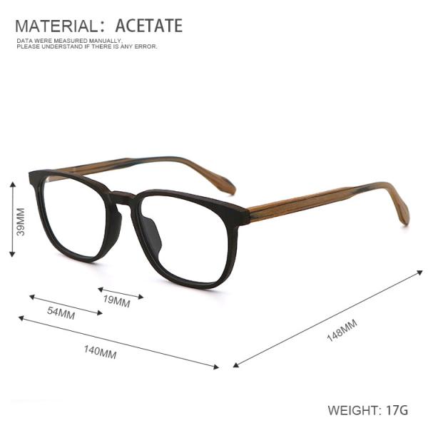 Small Wood Grain Glasses Frames Manual Acetate Optical Frames