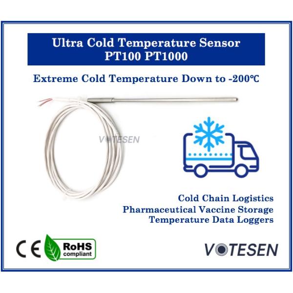 Pharmaceutical Stainless Steel 4 Wire PT100 Sensor Ultra Cold Chain Logistic