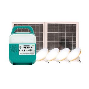 12V Solar Powered Lights For Home 4pcs 6W Bulbs Strong Led Light Power Bank