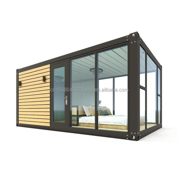 Customized Color Modern Luxury Tiny 20ft 40ft Prefab Wooden House Mobile Light Steel Container Prefabricated Home Apartment for Outdoor