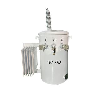 Single Phase Pole Mounted Distribution Transformer Dual Winding 167Kva 34.5KV To