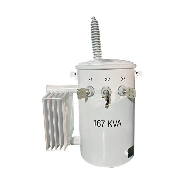 Single Phase Pole Mounted Distribution Transformer Dual Winding 167Kva 34.5KV To
