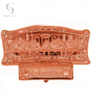 Custom Bronze Electroplated Plastic Material Coffin Parts Funeral Ornamentation