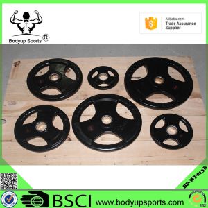 Wholesale Rubber Coated Weight Plate with 3 Handle Grips