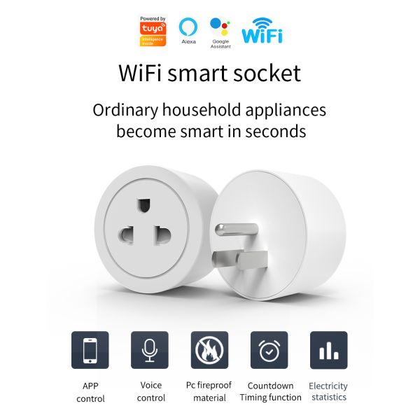 Universal Zigbee WiFi RF433 Smart Switch Plug Socket 2200W 16A