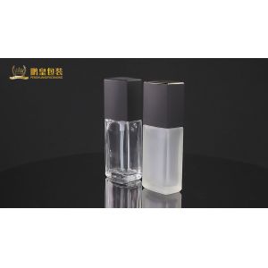 Frosted Glass Liquid Foundation Bottles Empty For Cosmetic With Pump