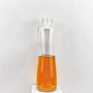Acid Etch Unique Design 375ml Clear Glass Wine Bottle Irregular Cylindrical