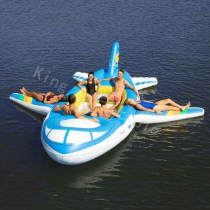 Wholesale Blue 0.9mm PVC Tarpaulin Big Inflatable Water Toy Floating Airplane from china suppliers