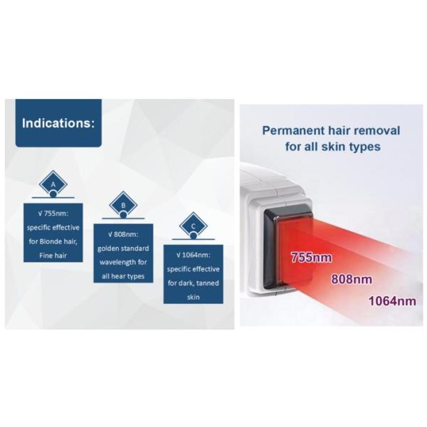 3 wavelength new design 808 755 1064 diode laser hair removal machine