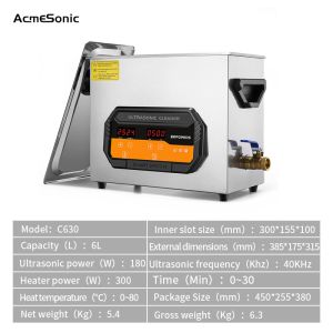 180W Ultrasonic Cleaning Machine Digital 6 Liter Ultrasonic Cleaner