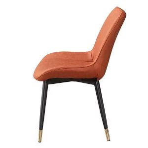 Modern Design Elegant Upholstery Dining Chairs with Metal Legs and PU Leather