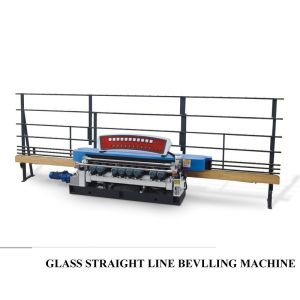 PLC Control Glass Beveling Machine , Vertical Automatic Glass Straight Line