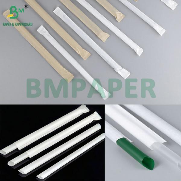 Wood Pulp Food Grade 28g Custom Printed Straw Wrapper 32mm 35mm