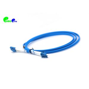 Armored Fiber Optic Patch Cables LC UPC - LC UPC Zipcord SM Duplex 3.0 LSZH Blue