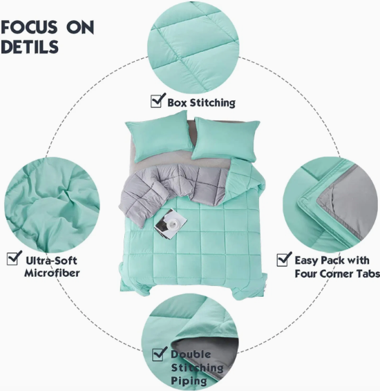 Super Soft Down Alternative Comforter - Customized Design Reversible with 2