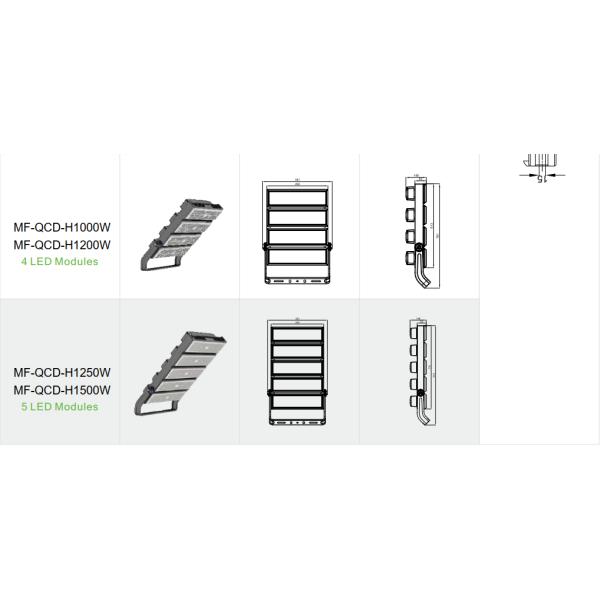 250W/500W/750W/1000W/1250W IP66 IK08 Stadium Light 150LM/W 3000K/4000K/5000K/5700K CRI80 High Mast Lamp For Soccer Field