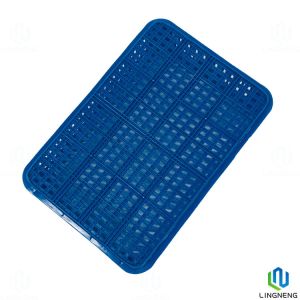 Vented Plastic Fruit And Vegetable Crates , Blue Stackable Vegetable Crates