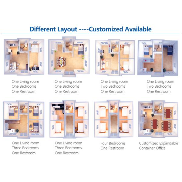 Space Efficiency Quick Installation Expandable Prefab House Customizable Layouts