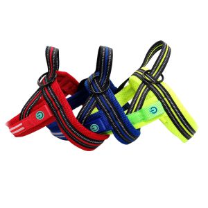 Double Fiber Nylon Mesh Flashing LED Dog Harness , Illuminated Dog Harness Vest