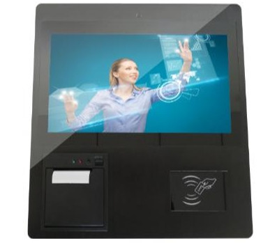 Quality 13.3'' PCAP Flat Bezel Touch LCD Panel PC All In One Fanless With RFID Reader And Printer for sale