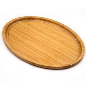 Eye Catching Round Bamboo Serving Tray Non - Toxic For Kitchenware