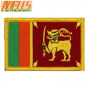 Wholesale Sri Lanka International Country Flag Patch Sinhalese Ceylon Lion Embroidered Applique Iron-on Tactical Morale Patch from china suppliers