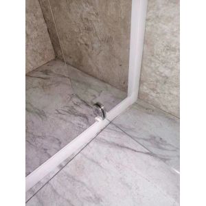 White Painted Profile Pivot Door Shower Enclosures 90X190cm