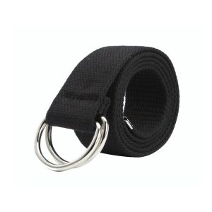 Canvas Knitted Belt 110cm Double D Ring Belt Unisex Cotton Web