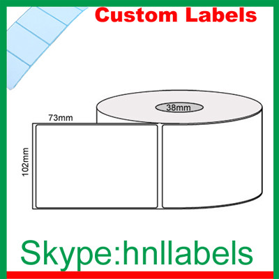 Custom Thermal Label 102mmX73mm/1 Plain D/Thermal Roll Removable, 750Lpr, 38mm