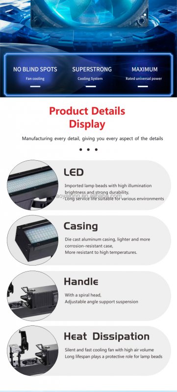 Waterproof LED Multi-Segment Projection Stage Light with DMX512 Control IP67 Rating Theme Park 6000K Daylight CRI 90