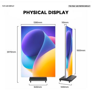 Ultra-Thin HD Three-Fold Standing LED Poster Screen and GOB LED Display for