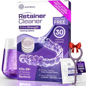 Retainer Cleaner Tablets Invisalign Cleaner Remove Stains 30 Count Grape Scented