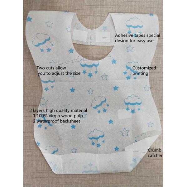 Adjustable Custom Printed Nonwoven Disposable Paper Bibs