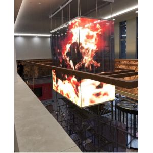 Indoor LED Advertising Display for Shopping Mall , Transparent LED Screen Slim