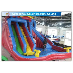 Exciting 3 Lanes Backyard Inflatable Water Slides With Swimming Pool