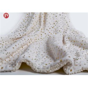 Silver Plating Flannel Polyester Fleece Blanket Reversible Plush Throw Fluffy