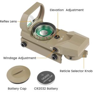 Red Dot Reflex Sight Dark Earth Tan Scope Sight 1x33mm