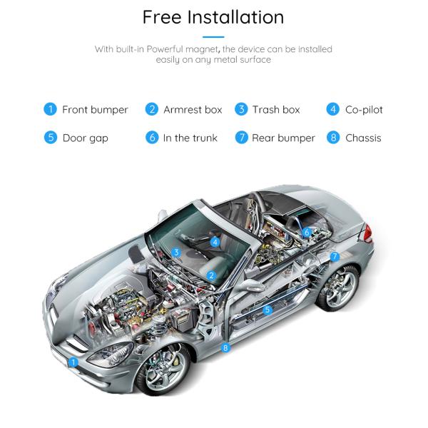 2800mah 4G GPS Tracker Shedding Alarm ACC TCP With Free App