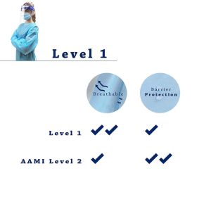 Chemotherapy Gowns Disposable Yellow Color Waterproof Medical Surgical Isolation