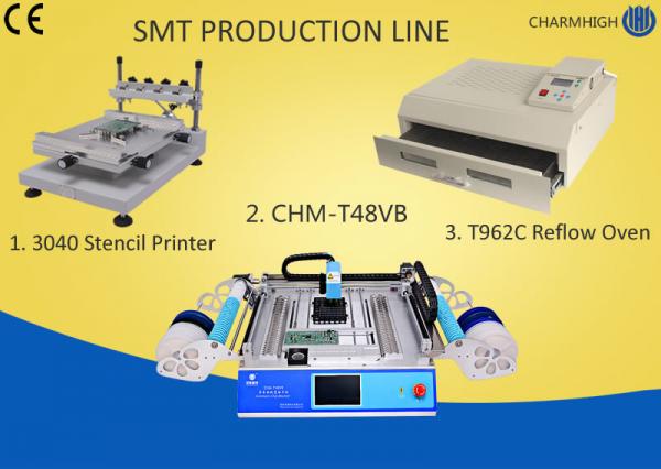 Quality T962C Reflow Oven SMT Production Line 3040 Stencil Printer Chmt48vb Table Top Pick And Place for sale