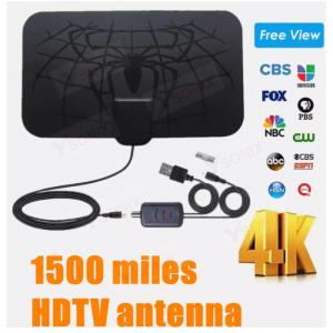 Wholesale Indoor 1500 Miles Digital Antena TV Aerial Amplified HDTV Antenna 4K DVB-T2 Freeview Isdb-Tb Local Channel Broadcast from china suppliers