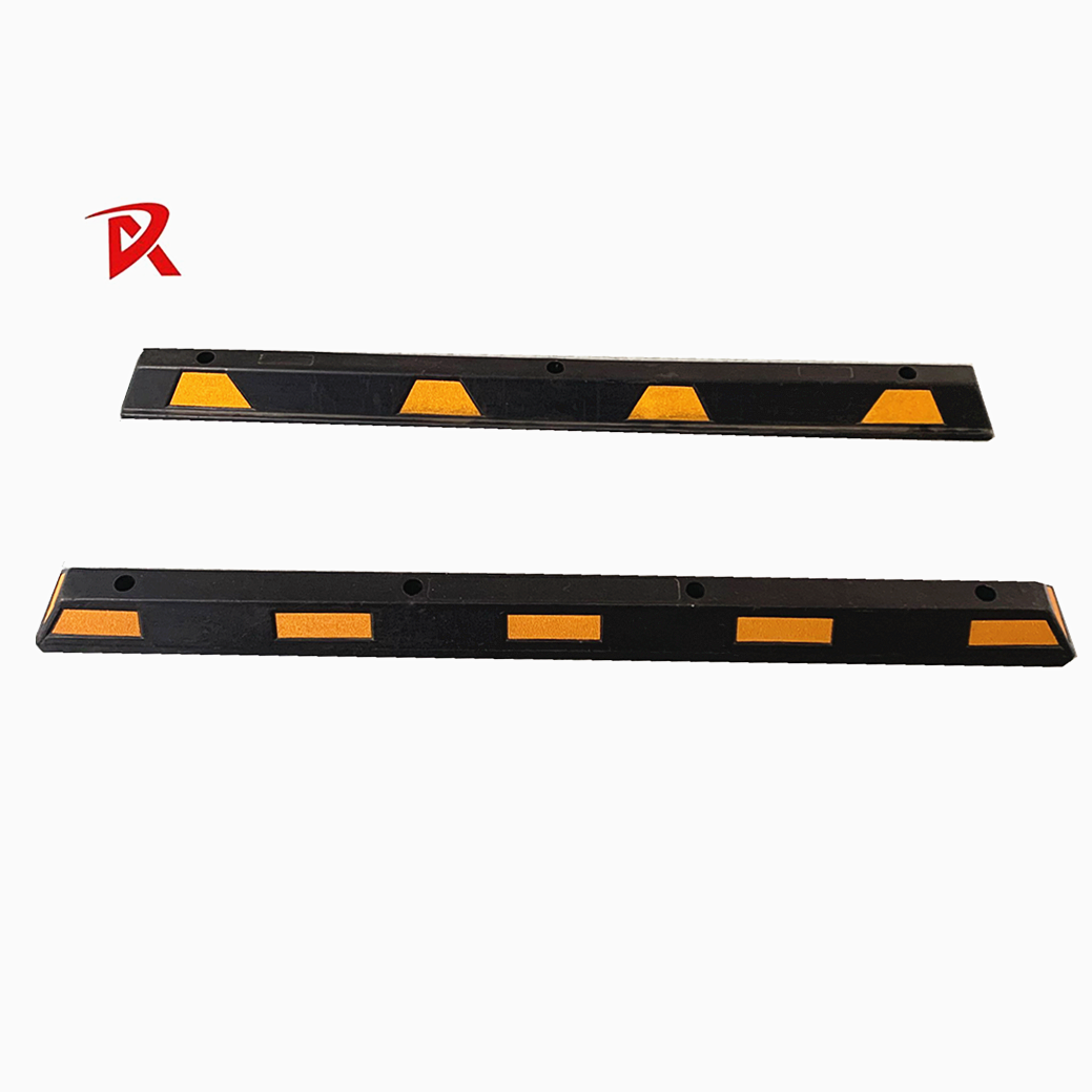 Wholesale 183cm Long Size 14kgs Yellow Rubber Reflective Tape Speed Bump Car Wheel Stopper Parking Lot Block from china suppliers