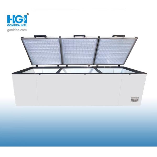 Three Door Commercial Deep Chest Freezer 1380 Litre Removable Basket