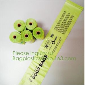 custom size 100% biodegradable EN13432 compostable trash bags from China factory