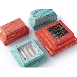 Cardboard Chocolate Packaging Boxes Varnishing 2mm Paperboard With Clear Window