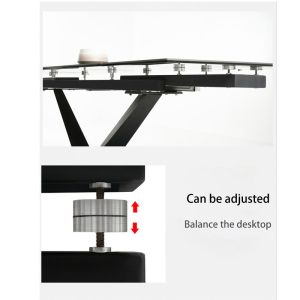 Rectangular Black Ceramic Extending Dining Table , Marble Metal Base Dining