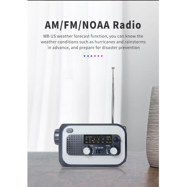 SOS Emergency Waterproof Hand Crank Radio With 4000hMA Removable Battery